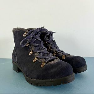 Clarks Faralyn Alpha Navy Blue Suede Lace Up‎ Hiking Ankle Boots